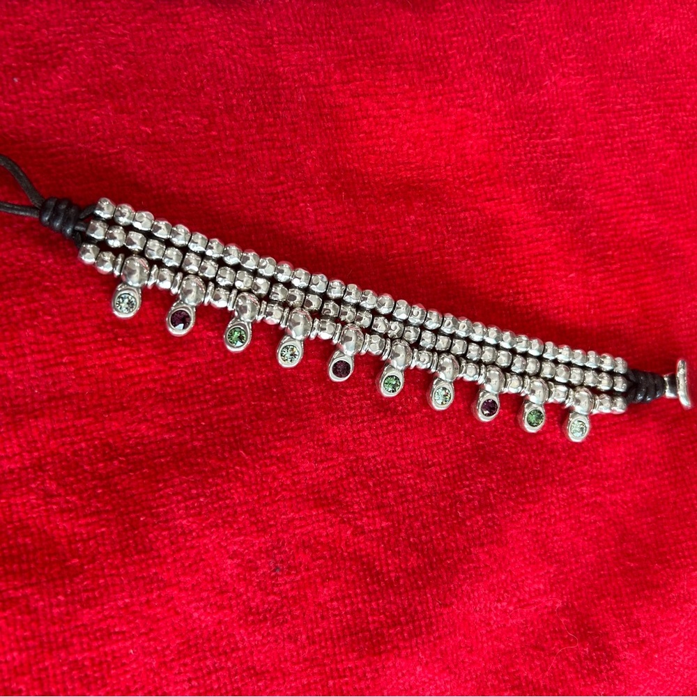 Uno de 50 Jungle Silver Bracelet with Multi-colored Crystals (NWOT)